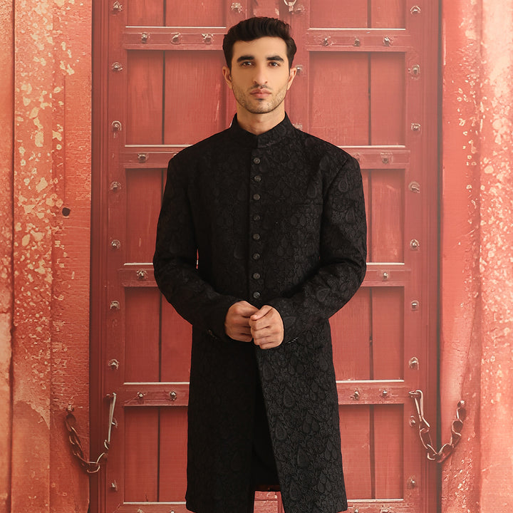 Premium Georgette Tap Shoe Embroidered  Sherwani