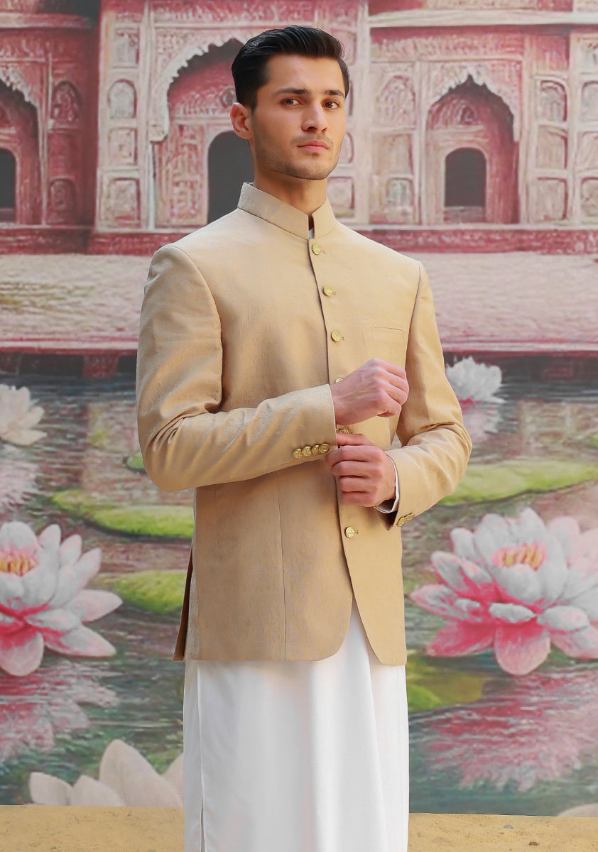 Premium Jamawar Sesame  Couture Jacket