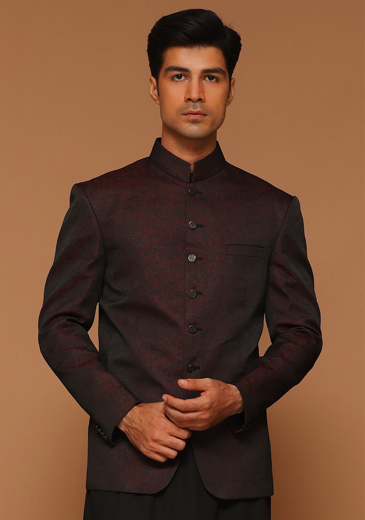 Premium Kambal Jamawar Vintage Violet Traditional Jacket