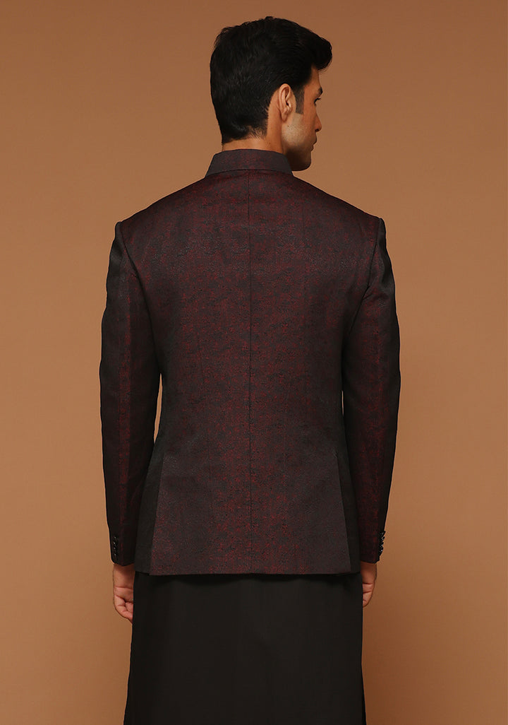 Premium Kambal Jamawar Vintage Violet Traditional Jacket