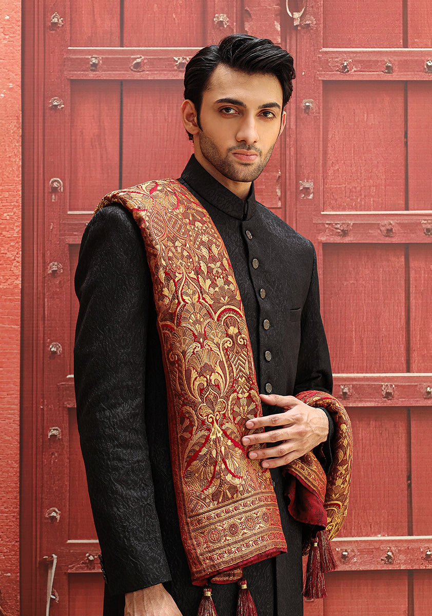 Premium PV Maroon Traditional Shawl