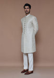 Premium Zari Karandi Jamawar Creme Brulee Couture Sherwani