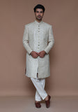 Premium Zari Karandi Jamawar Creme Brulee Couture Sherwani