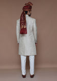 Premium Zari Karandi Jamawar Creme Brulee Couture Sherwani