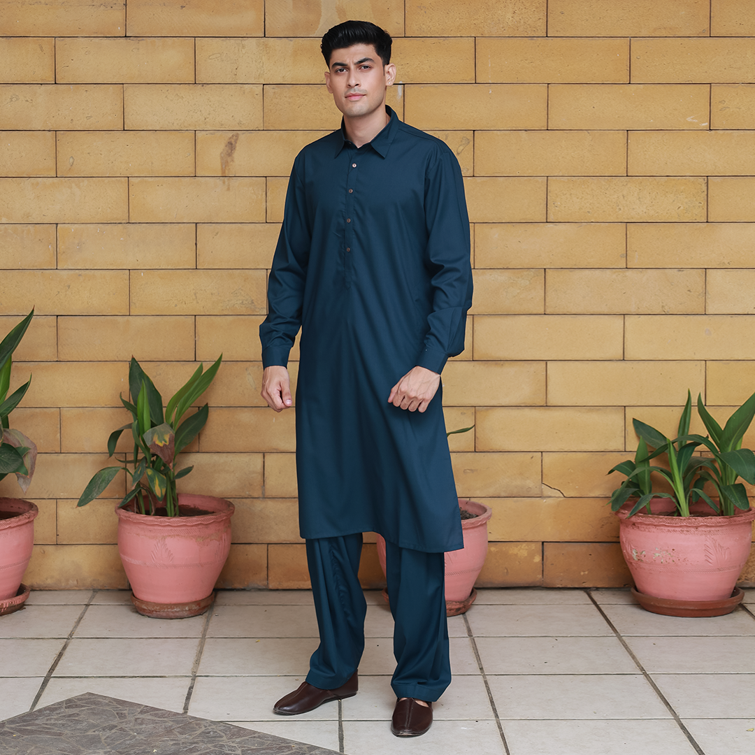 Slim Fit Shirt Collar Plain Suit