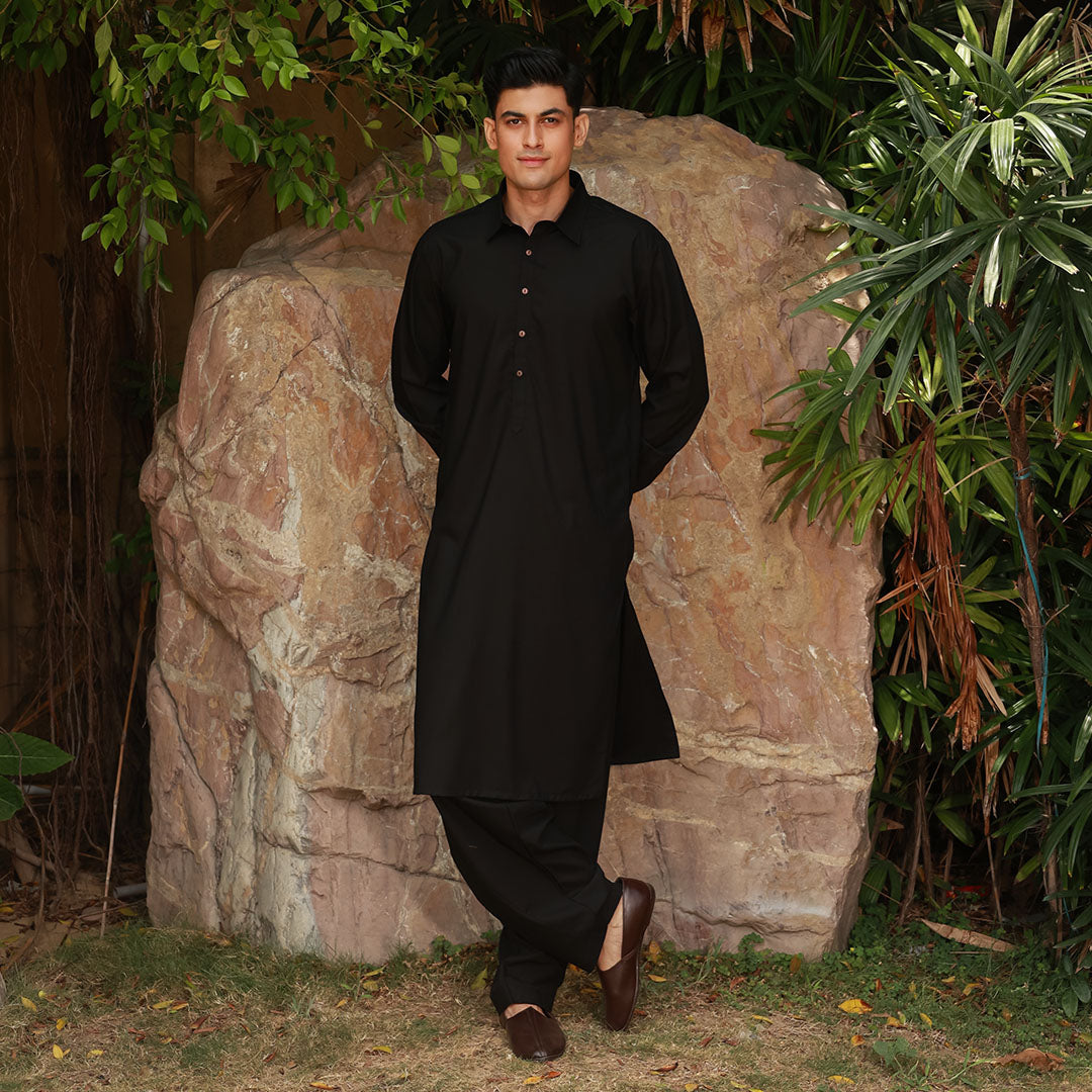 Slim Fit Shirt Collar Plain Suit