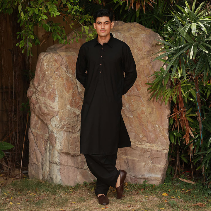 Slim Fit Shirt Collar Plain Suit