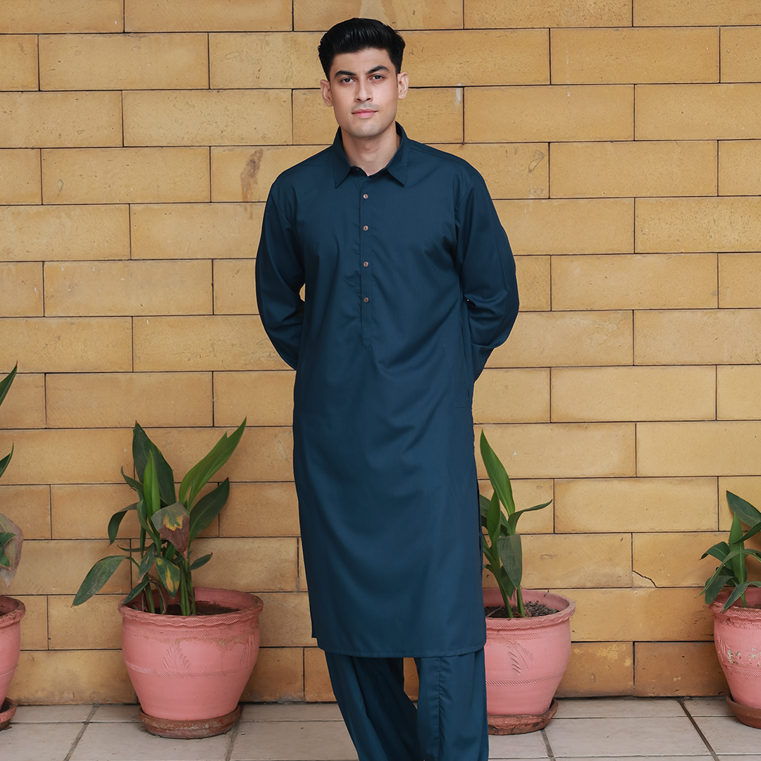 Slim Fit Shirt Collar Plain Suit