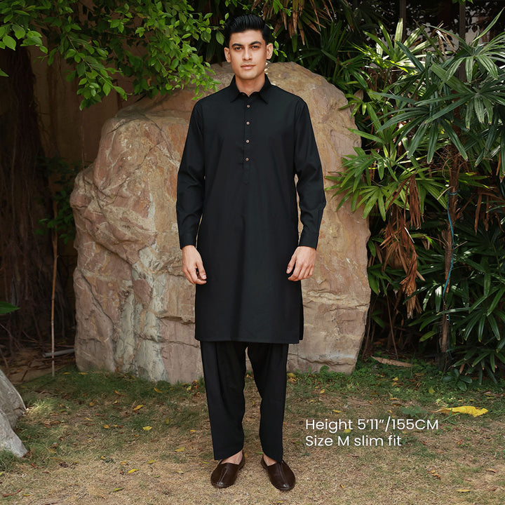 Slim Fit Shirt Collar Plain Suit