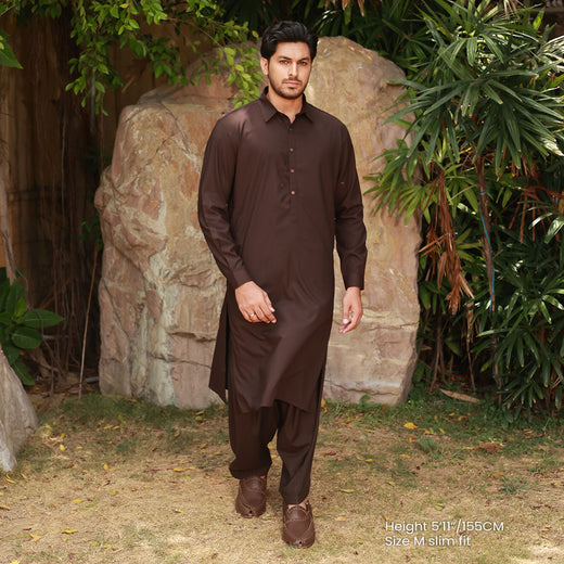 Slim Fit Shirt Collar Plain Suit