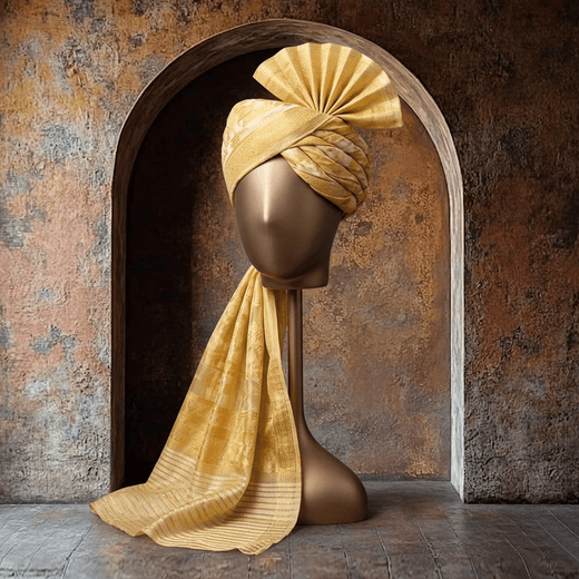 Traditional Organza Light Gold Turban