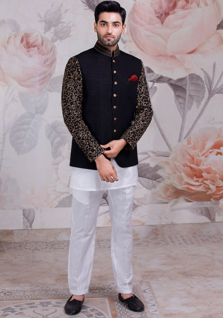 Traditonal Caviar Raw Silk Slightly Defected Jacket