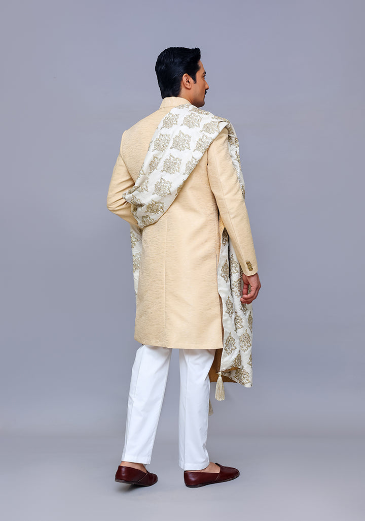 Premium Jamawar Embroidered Off White Shawl