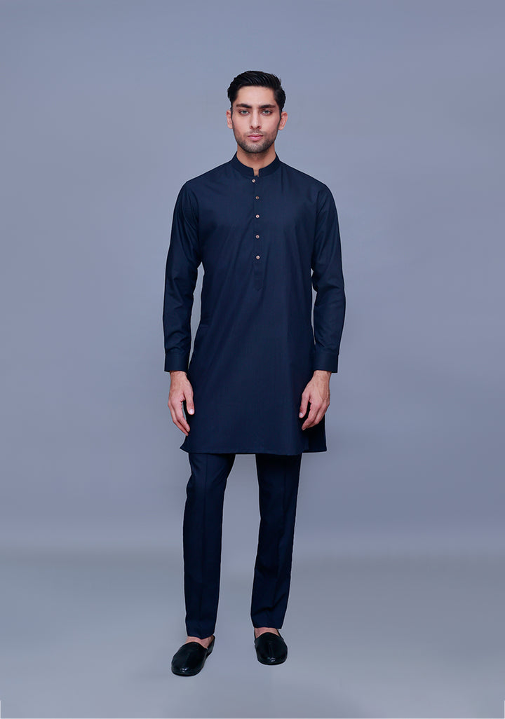 Basic Poly Viscose Maluki Dark Saphire Slim Fit Suit