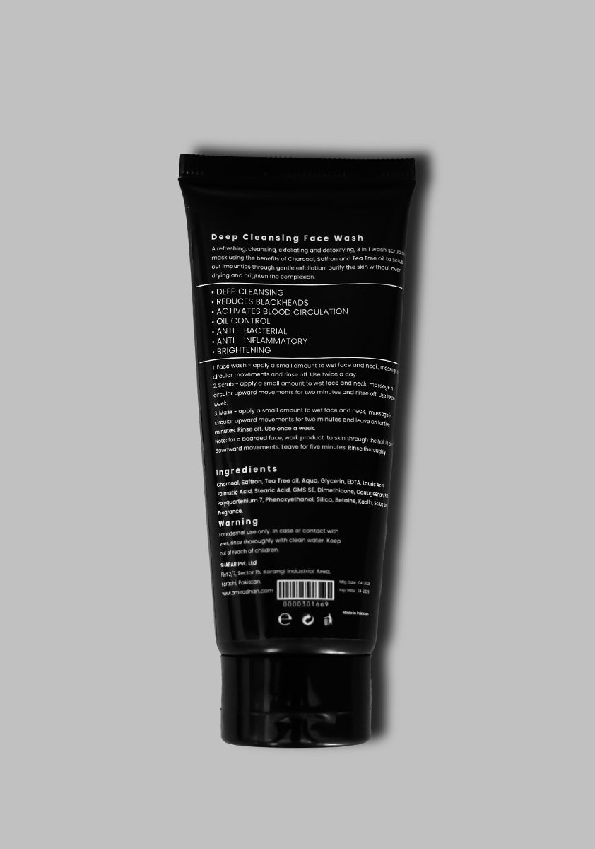 Deep Cleansing Face Wash with Charcoal + Tea Tree Oil