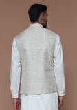 Classic Zari Karandi Crème Brulee Traditional Waistcoat