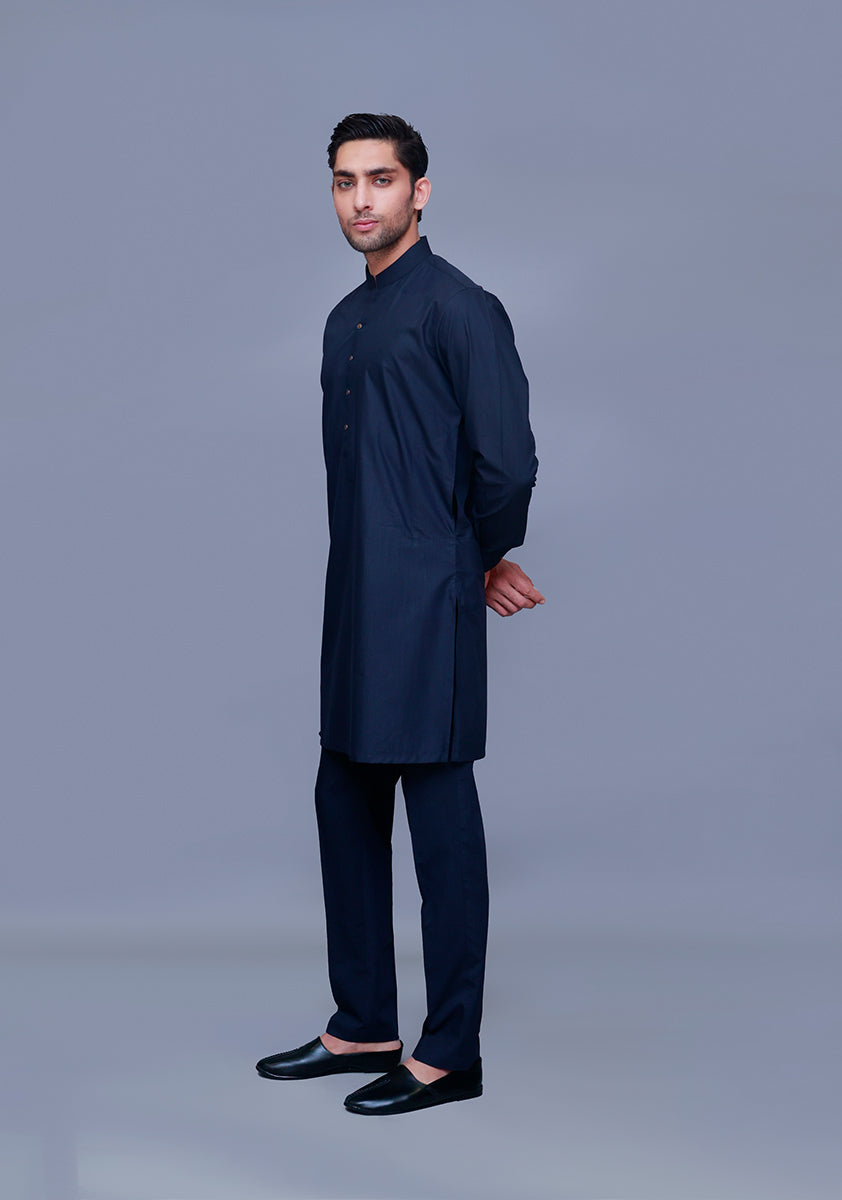 Basic Poly Viscose Maluki Dark Saphire Slim Fit Suit