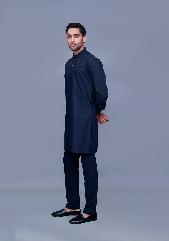 Basic Poly Viscose Maluki Dark Saphire Slim Fit Suit