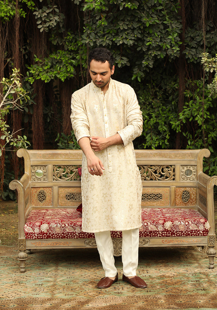 Couture Beige Sequence  Kurta Pajama