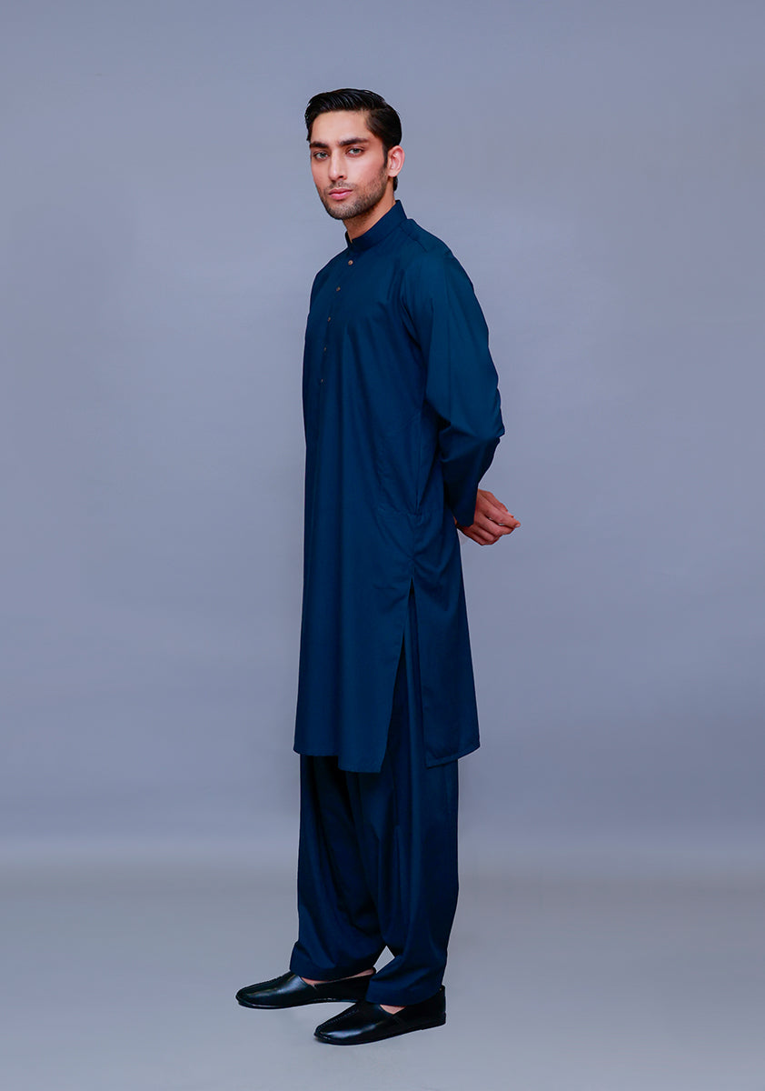 Basic Poly Viscose Maluki Dark Sapphire Classic Fit Suit