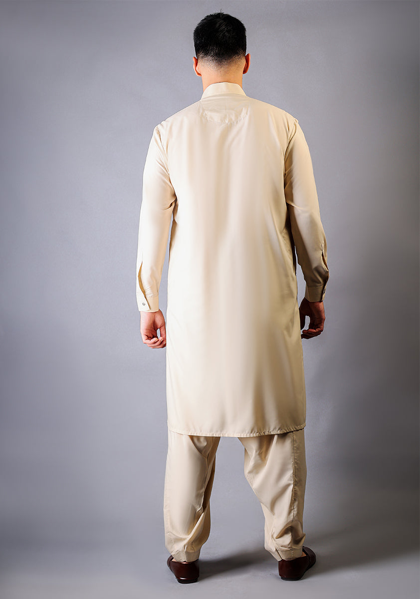 Basic Poly Viscose Creme Brulee Classic Fit Suit