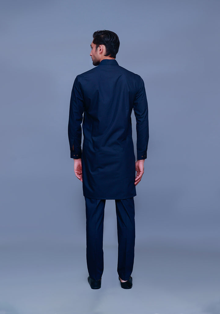 Basic Poly Viscose Maluki Dark Saphire Slim Fit Suit