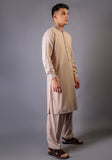 Classic Poly Viscose Whisper Pink Classic Fit Embroidered Suit