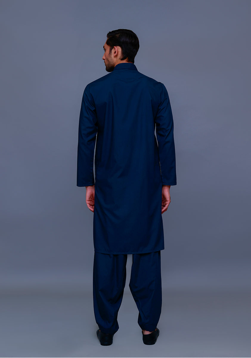 Basic Poly Viscose Maluki Dark Sapphire Classic Fit Suit