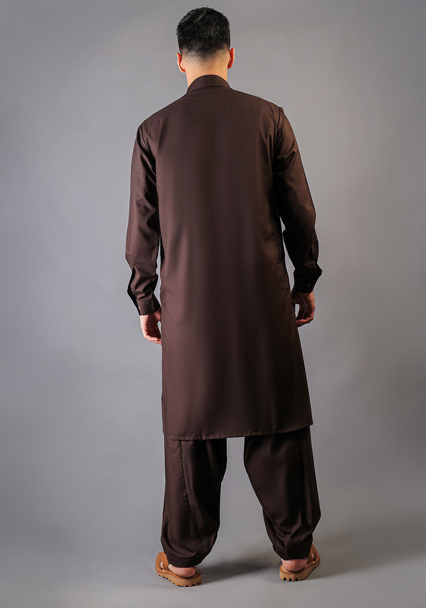 Basic Poly Viscose Coffee Bean Classic Fit Suit