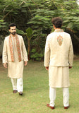 Premium Pink Mehndi Event Look with Two way Waistcoat