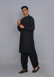 Basic Poly Viscose Pirat Black  Classic Fit Embroidered Suit