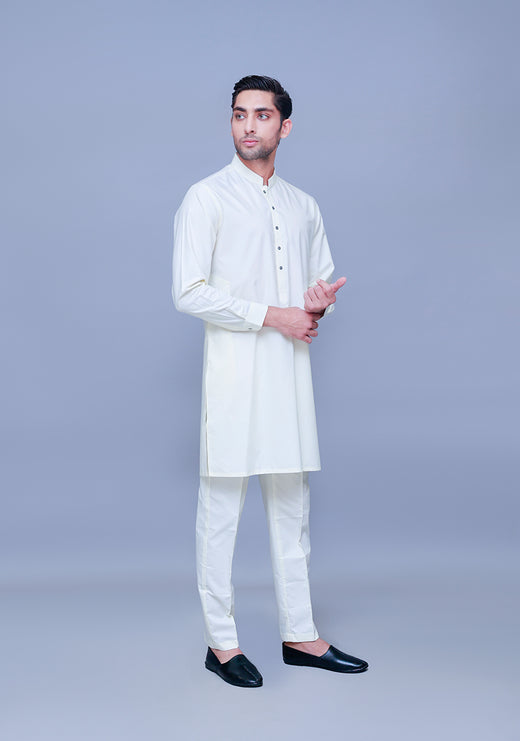 PV Maluki Pristine Slim Fit Plain Kurta Pajama