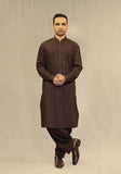 Basic Poly Viscose Maluki Seal Brown  Classic Fit Suit