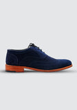Premium Suede Leather Oxford Blue Shoes
