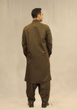 Basic Poly Viscose Maluki Military Olive Classic Fit Suit