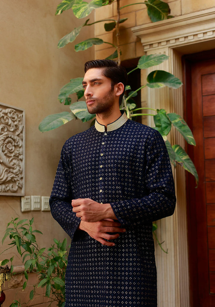 Premium Chiffon Couture Dark Sapphire Kurta Pajama