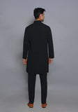 Classic Georgette Jet Black Slim Fit Plain Suit