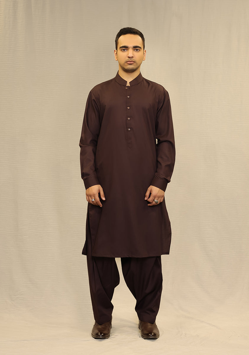 Poly Viscose Deep Mahogany Slim Fit Suit