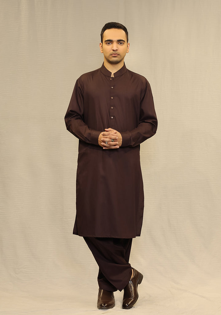 Poly Viscose Deep Mahogany Slim Fit Suit