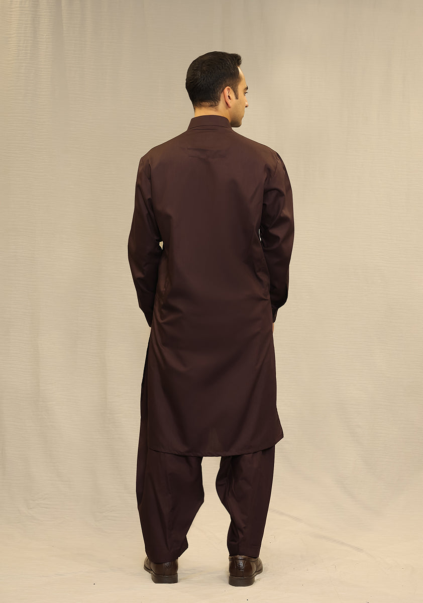 Poly Viscose Deep Mahogany Slim Fit Suit