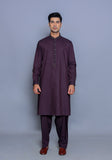 Basic Poly Viscose Maluki Seal Brown Classic Fit Embroidered Suit