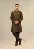 Basic Poly Viscose Maluki Military Olive Slim Fit Suit