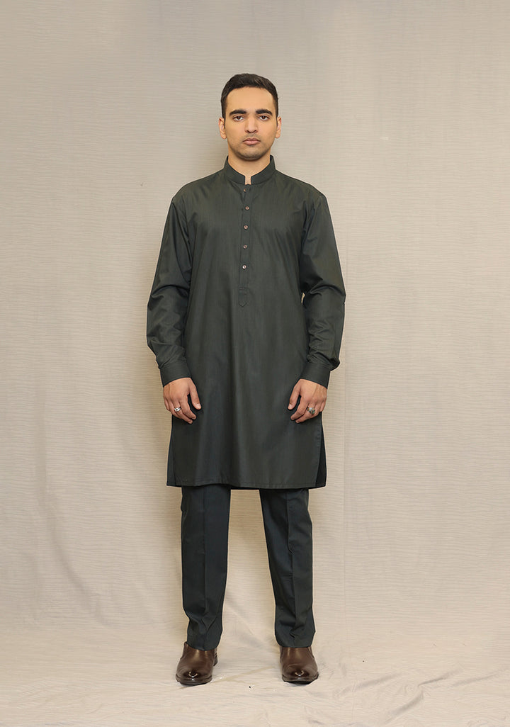 Poly Viscose Maluki Darkest Spurce Slim Fit Suit