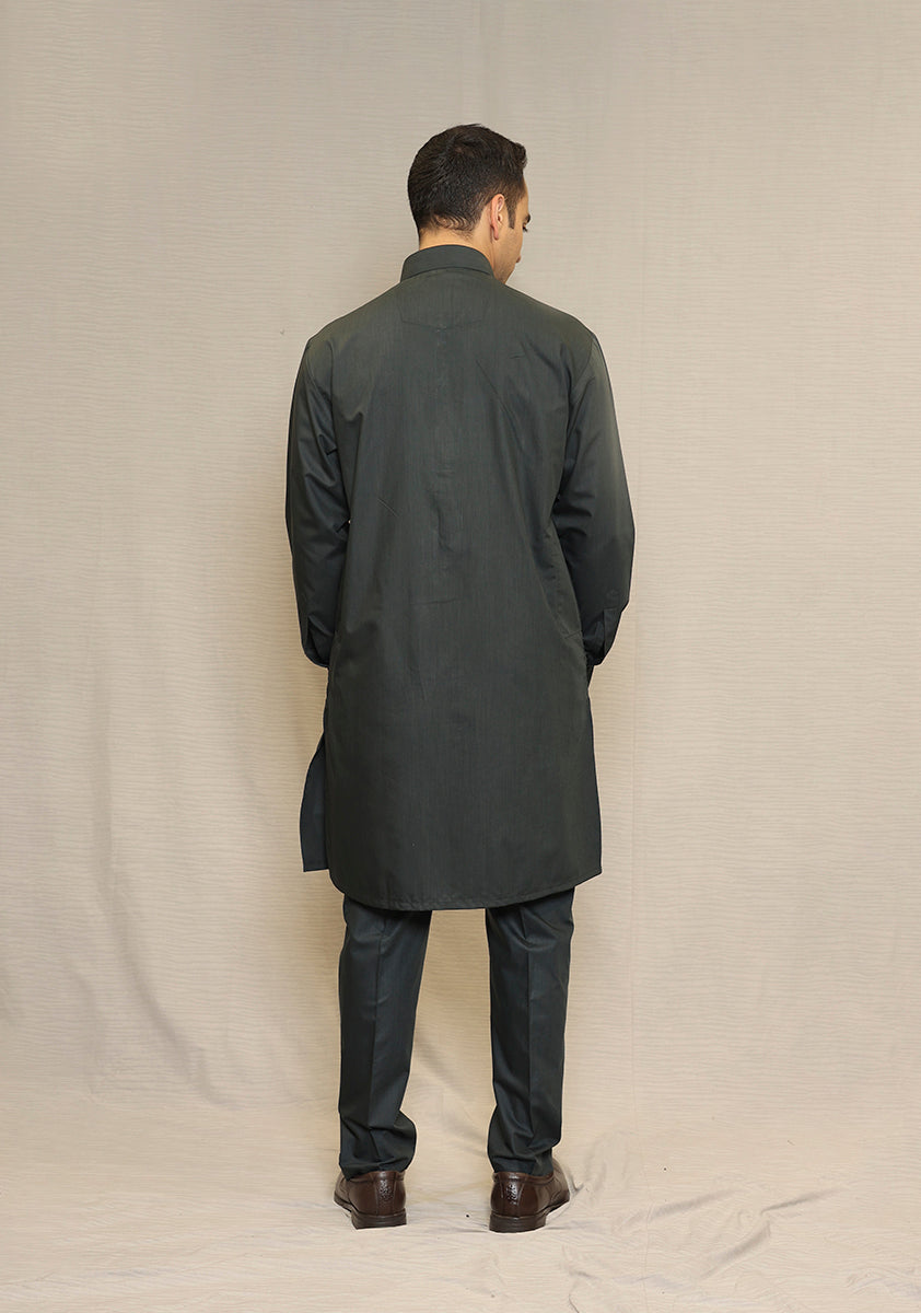 Poly Viscose Maluki Darkest Spurce Slim Fit Suit