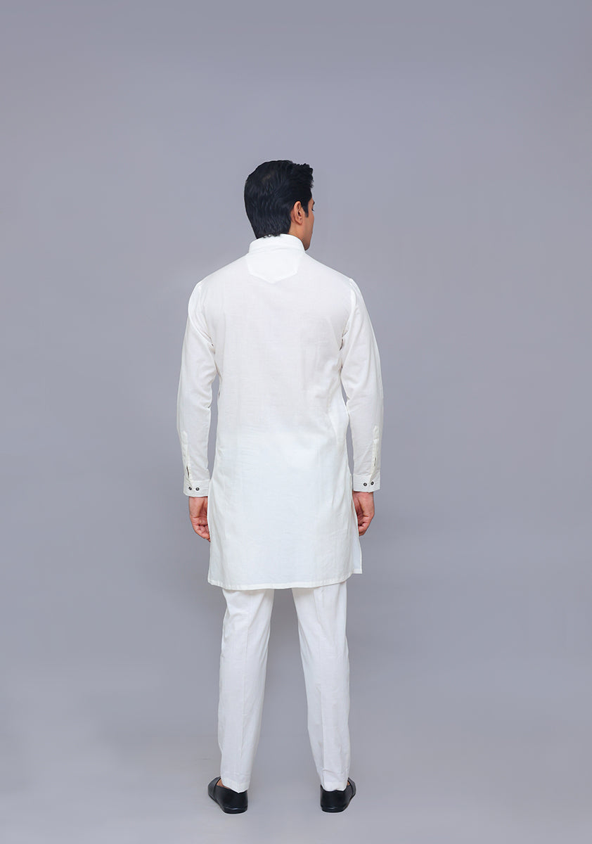 Cotton Pristine Slim Fit Plain Kurta Pajama