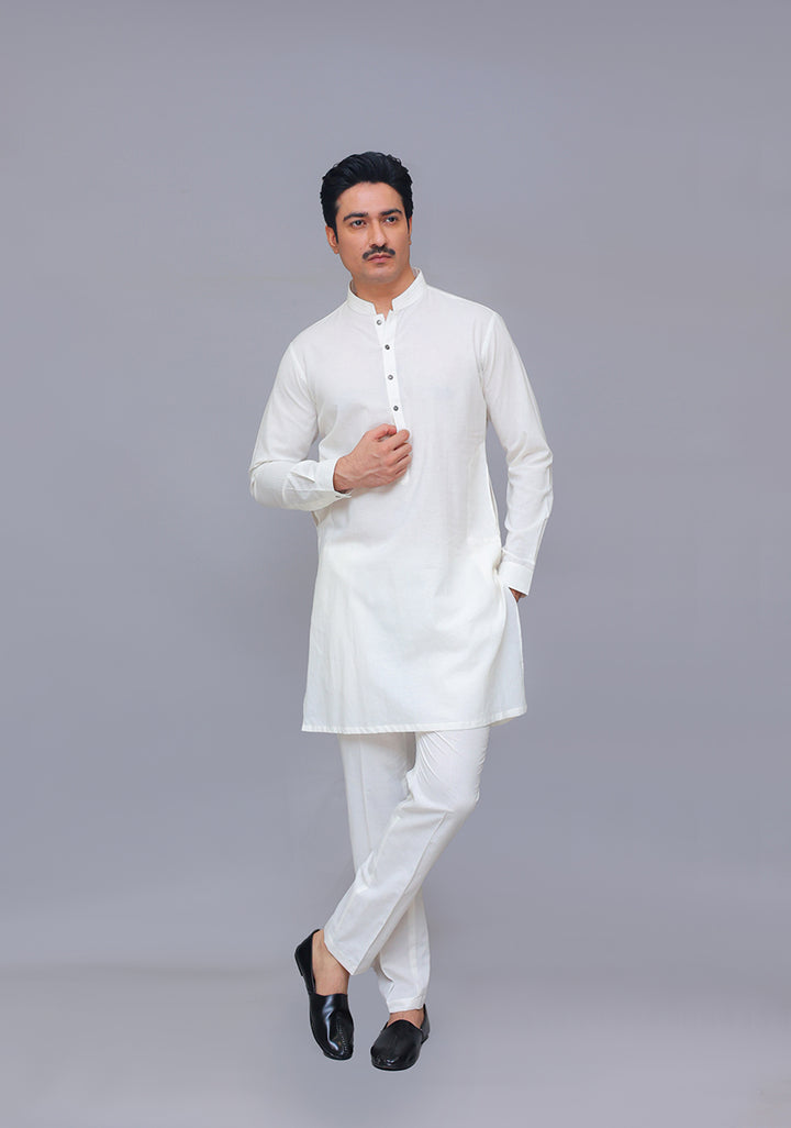 Cotton Pristine Slim Fit Plain Kurta Pajama