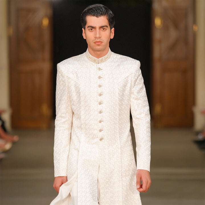 White Chiffon Open Front Kurta