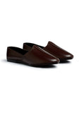 Basic Leather Dark Brown Cut Shoes