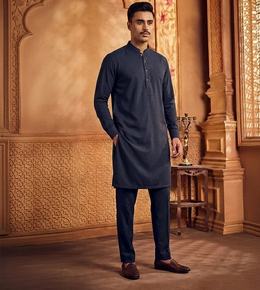 Poly Viscose Outer Space Slim Fit Suit