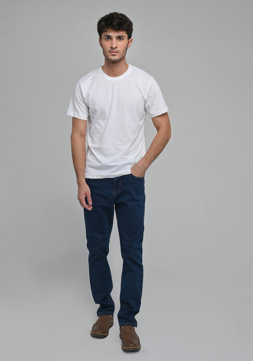 Jersey Round Neck Off White T-Shirt